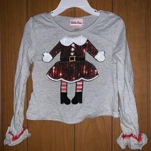 Little lass size 6 Christmas shirt